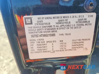 Zdjęcie 12 z 12 samochodu: 2006 GMC NEW SIERRA C1500 VIN:3GTEC14T96G215985 - miniatura