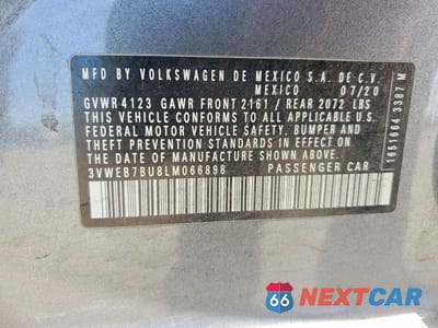 Zdjęcie 12 z 12 samochodu: 2020 VOLKSWAGEN JETTA SEL VIN:3VWEB7BU8LM066898 - miniatura