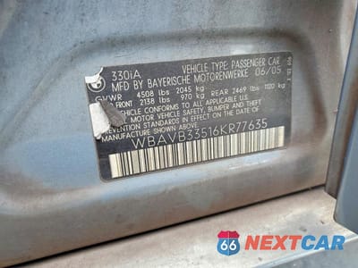 Zdjęcie 12 z 12 samochodu: 2006 BMW 330 I VIN:WBAVB33516KR77635 - miniatura