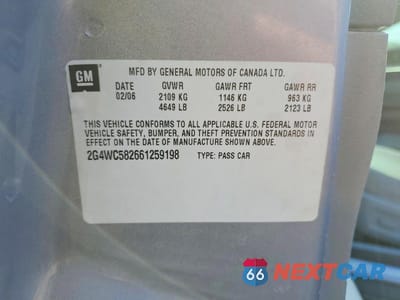Zdjęcie 12 z 12 samochodu: 2006 BUICK LACROSSE CX VIN:2G4WC582661259198 - miniatura