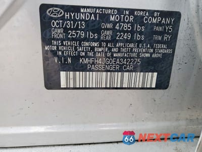 Zdjęcie 12 z 12 samochodu: 2014 HYUNDAI AZERA LIMITED VIN:KMHFH4JG0EA342275 - miniatura