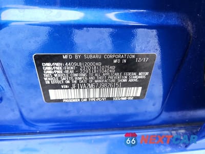 Zdjęcie 12 z 12 samochodu: 2018 SUBARU WRX STI VIN:JF1VA2M67J9826151 - miniatura