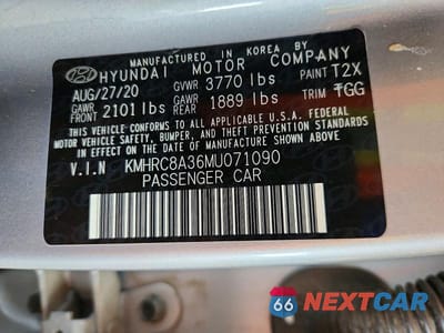 Zdjęcie 14 z 14 samochodu: 2021 HYUNDAI VENUE SEL VIN:KMHRC8A36MU071090 - miniatura