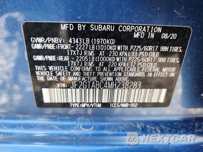 Zdjęcie 14 z 14 samochodu: 2021 SUBARU CROSSTREK VIN:JF2GTABC4MH238283 - miniatura