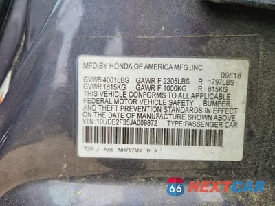Zdjęcie 12 z 12 samochodu: 2018 ACURA ILX BASE WATCH PLUS VIN:19UDE2F35JA009872 - miniatura