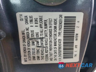 Zdjęcie 12 z 12 samochodu: 2014 HONDA CIVIC EXL VIN:2HGFB2F99EH514729 - miniatura