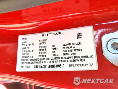 Zdjęcie 12 z 12 samochodu: 2022 TESLA MODEL 3 VIN:5YJ3E1EB1NF340510 - miniatura