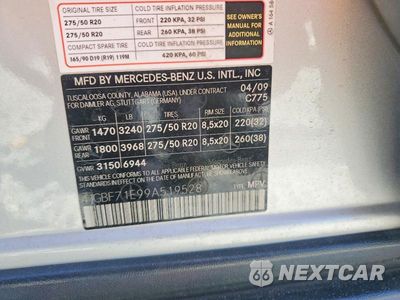 Zdjęcie 13 z 13 samochodu: 2009 MERCEDES-BENZ GL 450 4MATIC VIN:4JGBF71E99A519528 - miniatura
