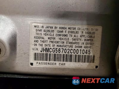 Zdjęcie 12 z 12 samochodu: 2002 HONDA ACCORD SE VIN:JHMCG56702C001045 - miniatura