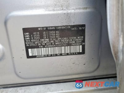 Zdjęcie 12 z 12 samochodu: 2018 SUBARU LEGACY 2.5I PREMIUM VIN:4S3BNAD61J3017565 - miniatura