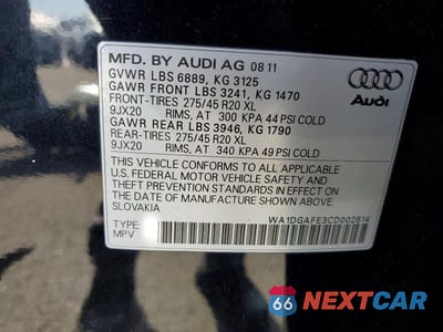 Zdjęcie 13 z 13 samochodu: 2012 AUDI Q7 PRESTIGE VIN:WA1DGAFE3CD002614 - miniatura