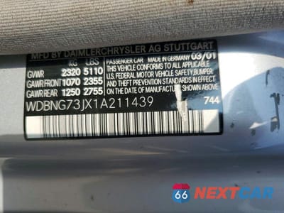 Zdjęcie 12 z 12 samochodu: 2001 MERCEDES-BENZ S 55 AMG VIN:WDBNG73JX1A211439 - miniatura