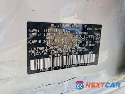 Zdjęcie 14 z 14 samochodu: 2024 SUBARU CROSSTREK LIMITED VIN:4S4GUHN61R3753977 - miniatura