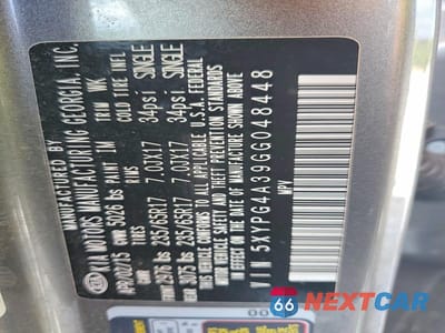 Zdjęcie 13 z 13 samochodu: 2016 KIA SORENTO LX VIN:5XYPG4A39GG048448 - miniatura