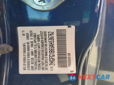 Zdjęcie 13 z 13 samochodu: 2010 HONDA CIVIC LX VIN:2HGFG1B65AH536762 - miniatura