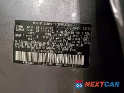 Zdjęcie 14 z 14 samochodu: 2024 SUBARU OUTBACK LIMITED VIN:4S4BTANC8R3290987 - miniatura