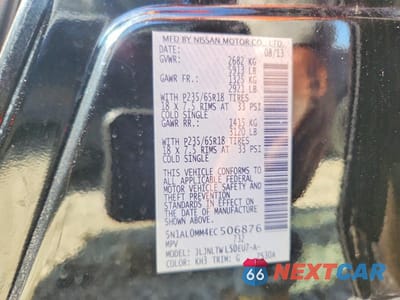 Zdjęcie 13 z 13 samochodu: 2014 INFINITI QX60 BASE VIN:5N1AL0MM4EC506876 - miniatura