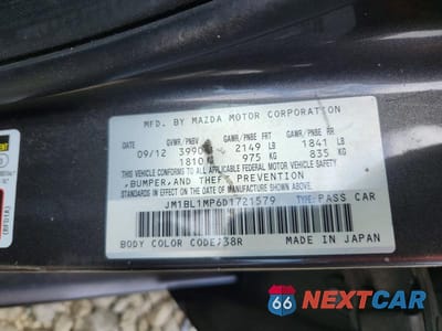 Zdjęcie 12 z 12 samochodu: 2013 MAZDA 3 I VIN:JM1BL1MP6D1721579 - miniatura