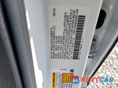 Zdjęcie 12 z 12 samochodu: 2024 HONDA ACCORD EX VIN:1HGCY1F36RA071922 - miniatura