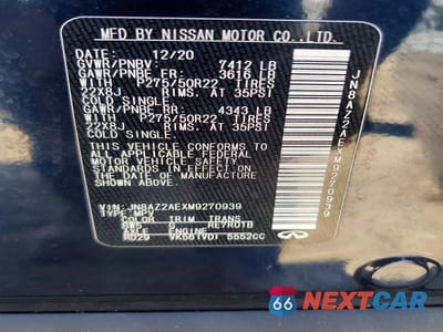 Zdjęcie 13 z 13 samochodu: 2021 INFINITI QX80 PREMIUM SELECT VIN:JN8AZ2AEXM9270939 - miniatura