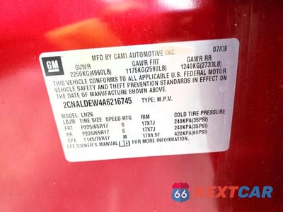 Zdjęcie 12 z 12 samochodu: 2010 CHEVROLET EQUINOX LT VIN:2CNALDEW4A6216745 - miniatura