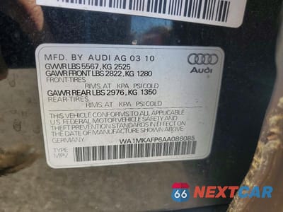 Zdjęcie 13 z 13 samochodu: 2010 AUDI Q5 PREMIUM PLUS VIN:WA1MKAFP6AA086085 - miniatura