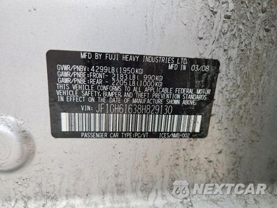 Zdjęcie 13 z 13 samochodu: 2008 SUBARU IMPREZA 2.5I VIN:JF1GH61638H829130 - miniatura