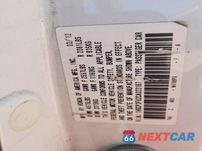 Zdjęcie 12 z 12 samochodu: 2012 HONDA ACCORD EXL VIN:1HGCP3F82CA022167 - miniatura