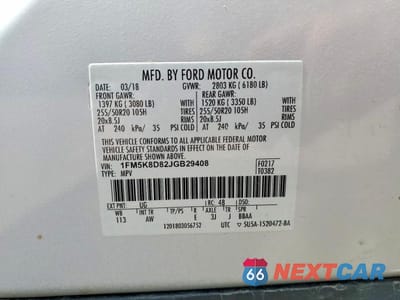 Zdjęcie 13 z 13 samochodu: 2018 FORD EXPLORER XLT VIN:1FM5K8D82JGB29408 - miniatura