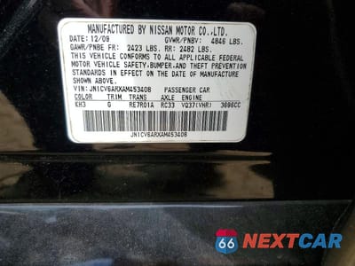 Zdjęcie 12 z 12 samochodu: 2010 INFINITI G37 SEDAN X VIN:JN1CV6ARXAM453408 - miniatura