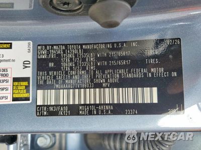 Zdjęcie 14 z 14 samochodu: 2026 TOYOTA COROLLA CROSS L VIN:7MUAAAAG7TV186033 - miniatura