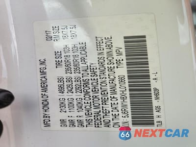 Zdjęcie 14 z 14 samochodu: 2017 HONDA CR-V EXL VIN:5J6RW1H8XHL010660 - miniatura