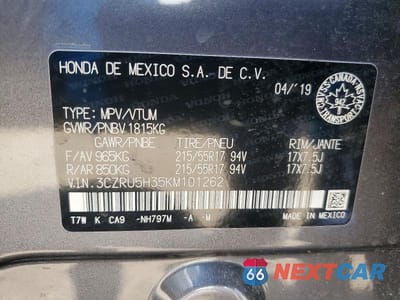 Zdjęcie 13 z 13 samochodu: 2019 HONDA HR-V LX VIN:3CZRU5H35KM101262 - miniatura
