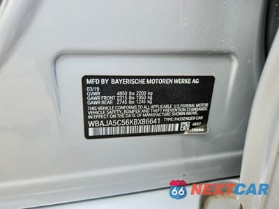 Zdjęcie 12 z 12 samochodu: 2019 BMW 530 I VIN:WBAJA5C56KBX86641 - miniatura