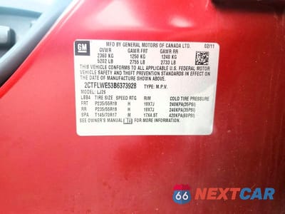 Zdjęcie 12 z 12 samochodu: 2011 GMC TERRAIN SLT VIN:2CTFLWE53B6373928 - miniatura