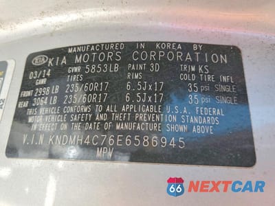 Zdjęcie 14 z 14 samochodu: 2014 KIA SEDONA EX VIN:KNDMH4C76E6586945 - miniatura