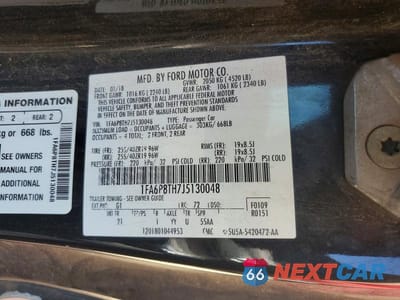 Zdjęcie 12 z 12 samochodu: 2018 FORD MUSTANG VIN:1FA6P8TH7J5130048 - miniatura