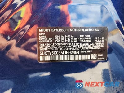 Zdjęcie 14 z 14 samochodu: 2021 BMW X3 XDRIVE30I VIN:5UXTY5C03M9H92484 - miniatura