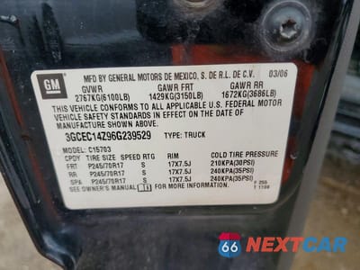 Zdjęcie 12 z 12 samochodu: 2006 CHEVROLET SILVERADO C1500 VIN:3GCEC14Z96G239529 - miniatura