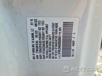 Zdjęcie 13 z 13 samochodu: 2016 HONDA ODYSSEY EXL VIN:5FNRL5H66GB058940 - miniatura