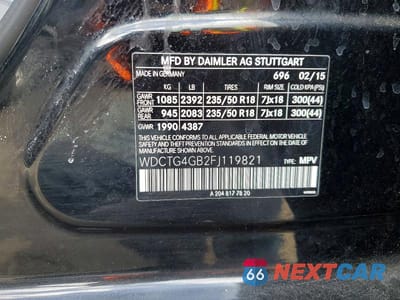 Zdjęcie 12 z 12 samochodu: 2015 MERCEDES-BENZ GLA 250 4MATIC VIN:WDCTG4GB2FJ119821 - miniatura