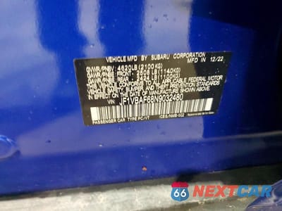 Zdjęcie 12 z 12 samochodu: 2022 SUBARU WRX PREMIUM VIN:JF1VBAF68N9032480 - miniatura