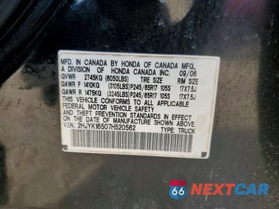 Zdjęcie 12 z 12 samochodu: 2007 HONDA RIDGELINE RTL VIN:2HJYK16507H520562 - miniatura