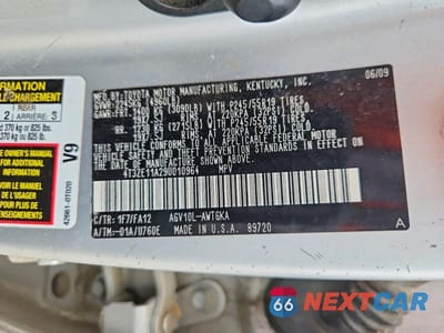 Zdjęcie 13 z 13 samochodu: 2009 TOYOTA VENZA FWD 4CYL VIN:4T3ZE11A29U010964 - miniatura