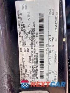 Zdjęcie 10 z 12 samochodu: 2019 FORD F150 SUPERCREW VIN:1FTEW1EP0KKC00643 - miniatura