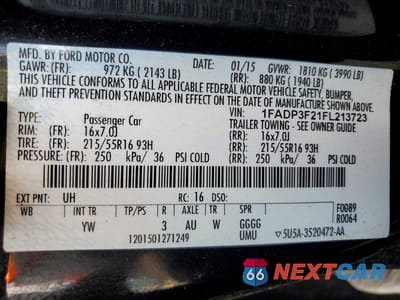 Zdjęcie 12 z 12 samochodu: 2015 FORD FOCUS SE VIN:1FADP3F21FL213723 - miniatura