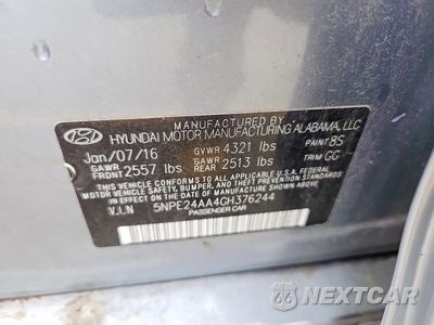 Zdjęcie 23 z 24 samochodu: 2016 HYUNDAI SONATA ECO VIN:5NPE24AA4GH376244 - miniatura