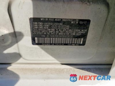 Zdjęcie 13 z 13 samochodu: 2017 SUBARU WRX VIN:JF1VA1B69H9840818 - miniatura