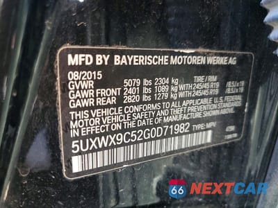 Zdjęcie 12 z 12 samochodu: 2016 BMW X3 XDRIVE28I VIN:5UXWX9C52G0D71982 - miniatura