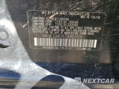 Zdjęcie 12 z 12 samochodu: 2009 SUBARU IMPREZA 2.5I VIN:JF1GH61679H807505 - miniatura
